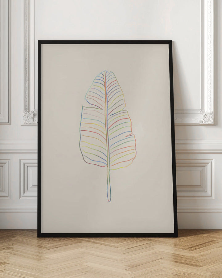 Banana Rainbow Leaf - Stretched Canvas, Poster or Fine Art Print I Heart Wall Art
