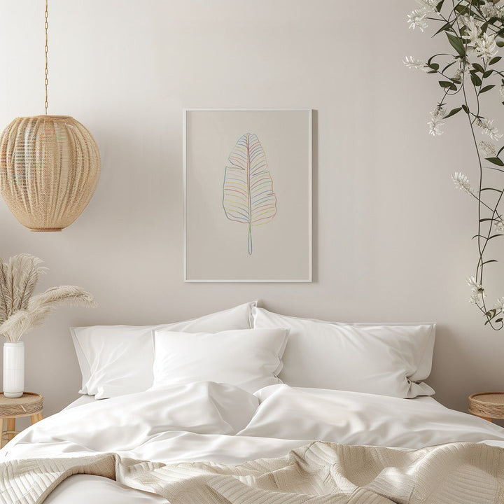 Banana Rainbow Leaf - Stretched Canvas, Poster or Fine Art Print I Heart Wall Art