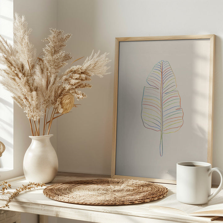 Banana Rainbow Leaf - Stretched Canvas, Poster or Fine Art Print I Heart Wall Art