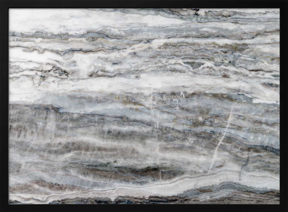 Banded Grey Marble Texture - Stretched Canvas, Poster or Fine Art Print - I Heart Wall Art - Poster Print, Canvas Print or Framed Art Print