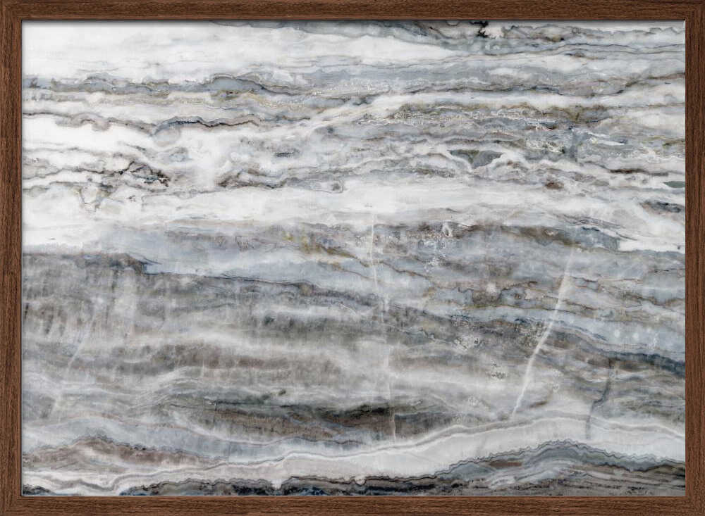 Banded Grey Marble Texture - Stretched Canvas, Poster or Fine Art Print - I Heart Wall Art - Poster Print, Canvas Print or Framed Art Print