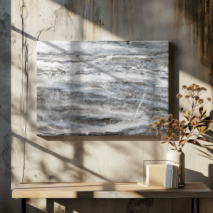 Banded Grey Marble Texture - Stretched Canvas, Poster or Fine Art Print - I Heart Wall Art - Poster Print, Canvas Print or Framed Art Print