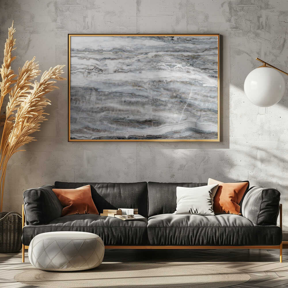 Banded Grey Marble Texture - Stretched Canvas, Poster or Fine Art Print - I Heart Wall Art - Poster Print, Canvas Print or Framed Art Print
