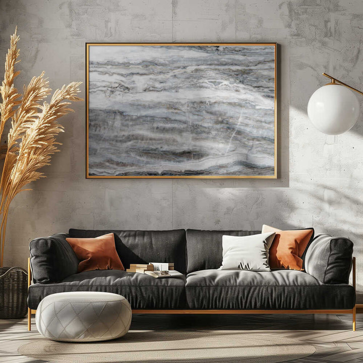 Banded Grey Marble Texture - Stretched Canvas, Poster or Fine Art Print - I Heart Wall Art - Poster Print, Canvas Print or Framed Art Print