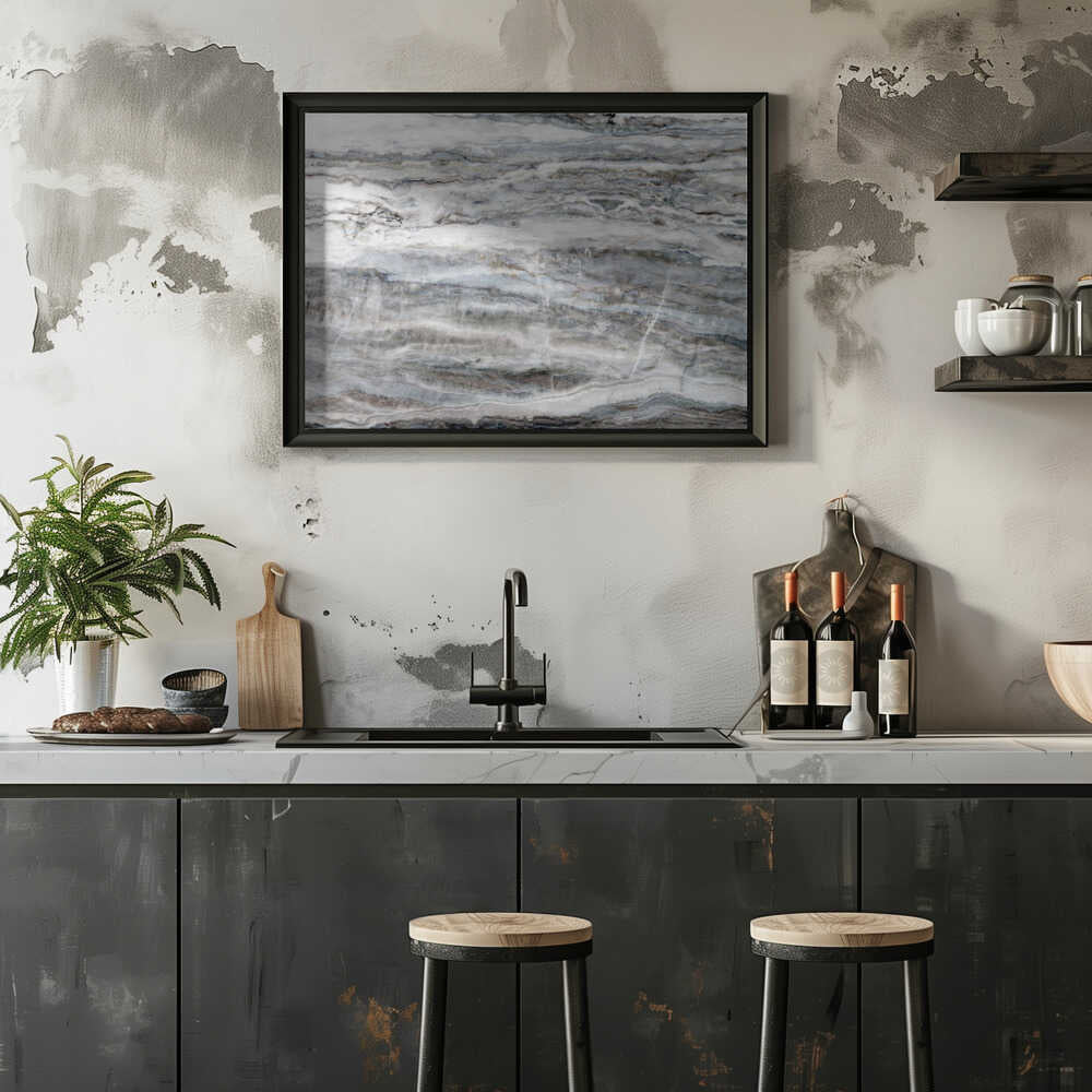 Banded Grey Marble Texture - Stretched Canvas, Poster or Fine Art Print - I Heart Wall Art - Poster Print, Canvas Print or Framed Art Print
