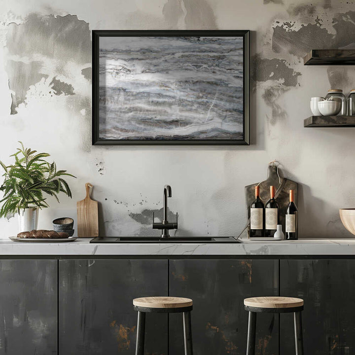 Banded Grey Marble Texture - Stretched Canvas, Poster or Fine Art Print - I Heart Wall Art - Poster Print, Canvas Print or Framed Art Print