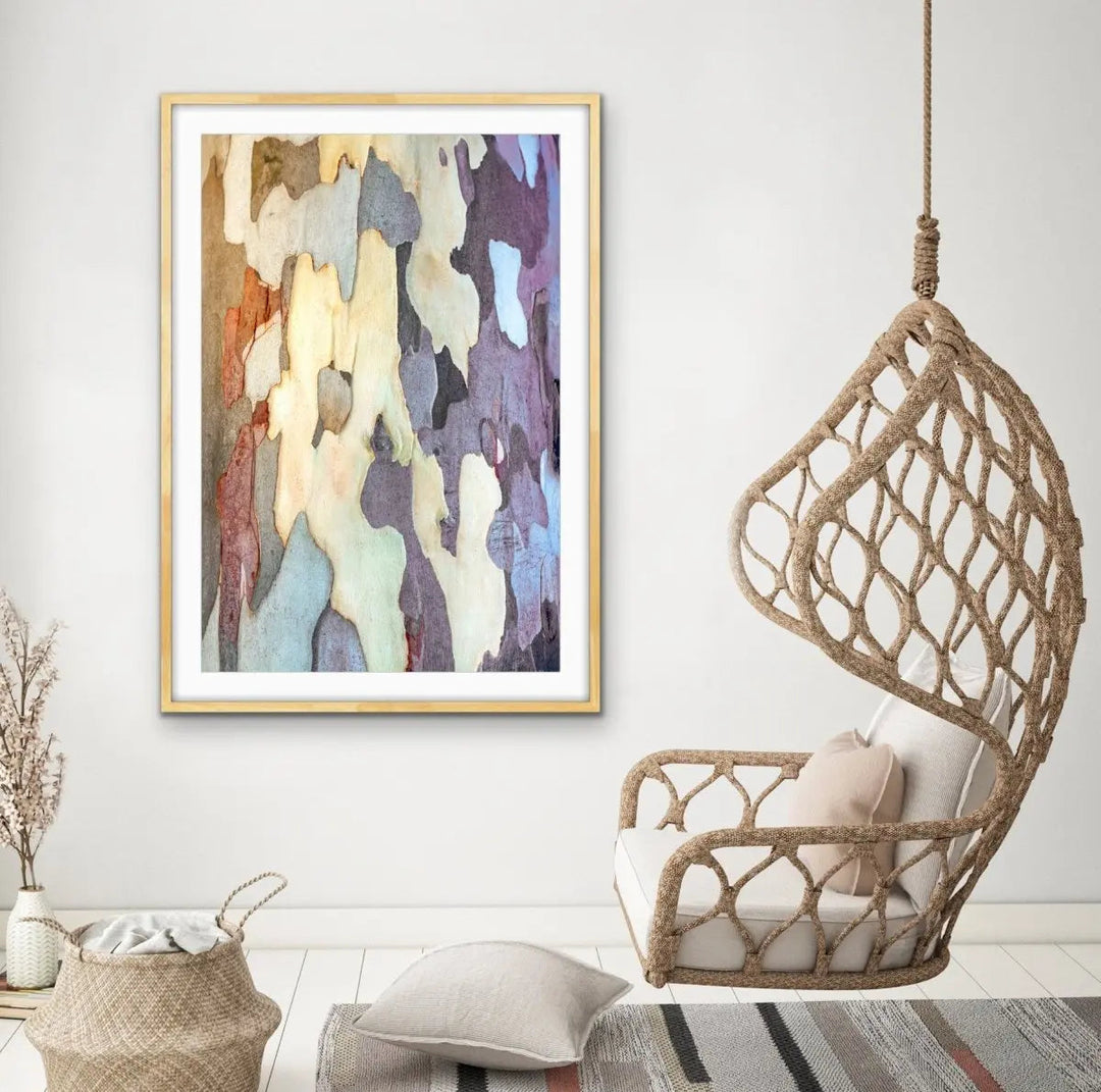 Bark In Lilac Tones - Eucalyptus Bark Photographic Print - I Heart Wall Art - Poster Print, Canvas Print or Framed Art Print