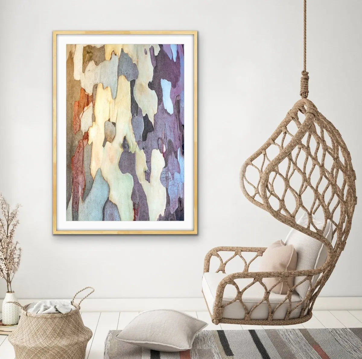 Bark In Lilac Tones - Eucalyptus Bark Photographic Print - I Heart Wall Art - Poster Print, Canvas Print or Framed Art Print