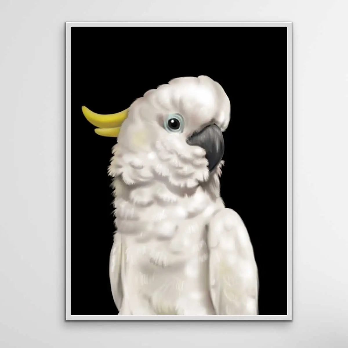 Barry The Sulphur Crested Cockatoo - Barry The Sulphur Crested Cockatoo Wall Art Print Stretched Canvas Wall Art - I Heart Wall Art - Poster Print, Canvas Print or Framed Art Print