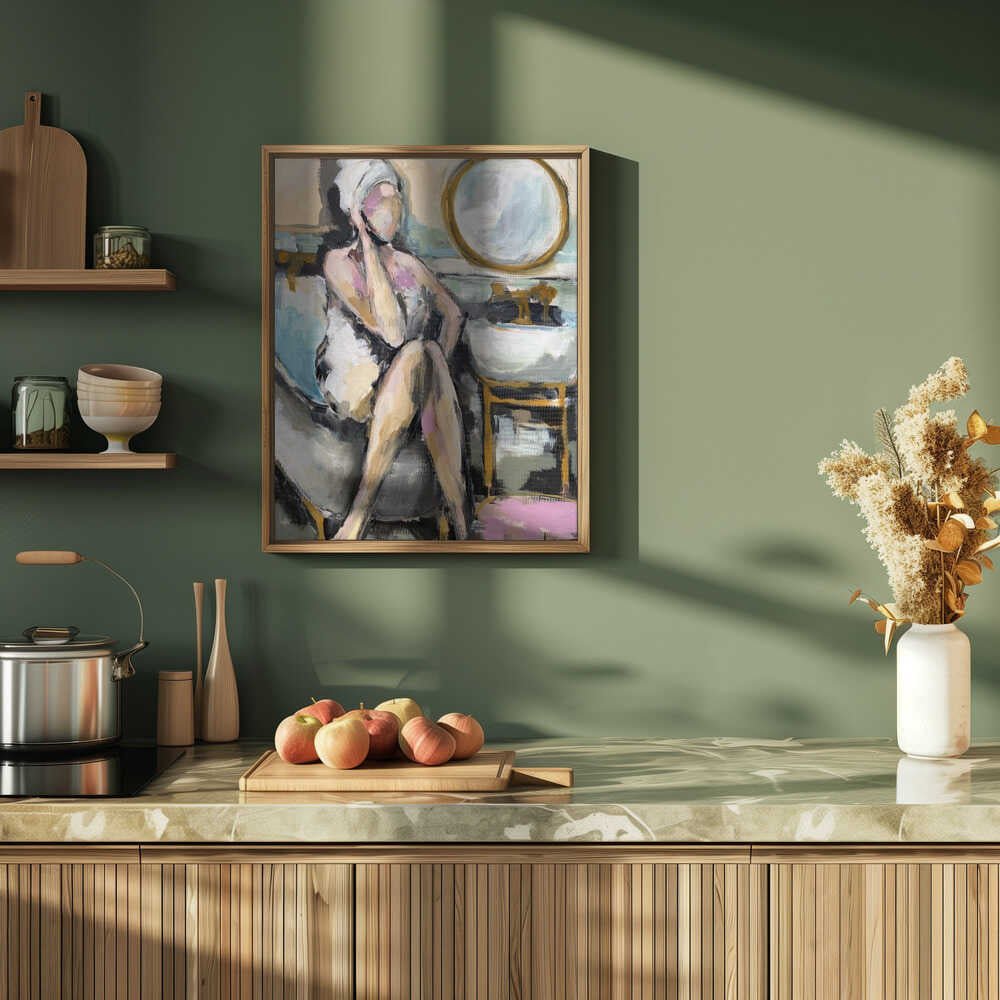“Bathroom Conversation” - Stretched Canvas, Poster or Fine Art Print - I Heart Wall Art - Poster Print, Canvas Print or Framed Art Print
