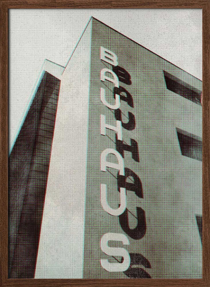 Bauhaus Dessau architecture in vintage magazine style I - Stretched Canvas, Poster or Fine Art Print - I Heart Wall Art - Poster Print, Canvas Print or Framed Art Print