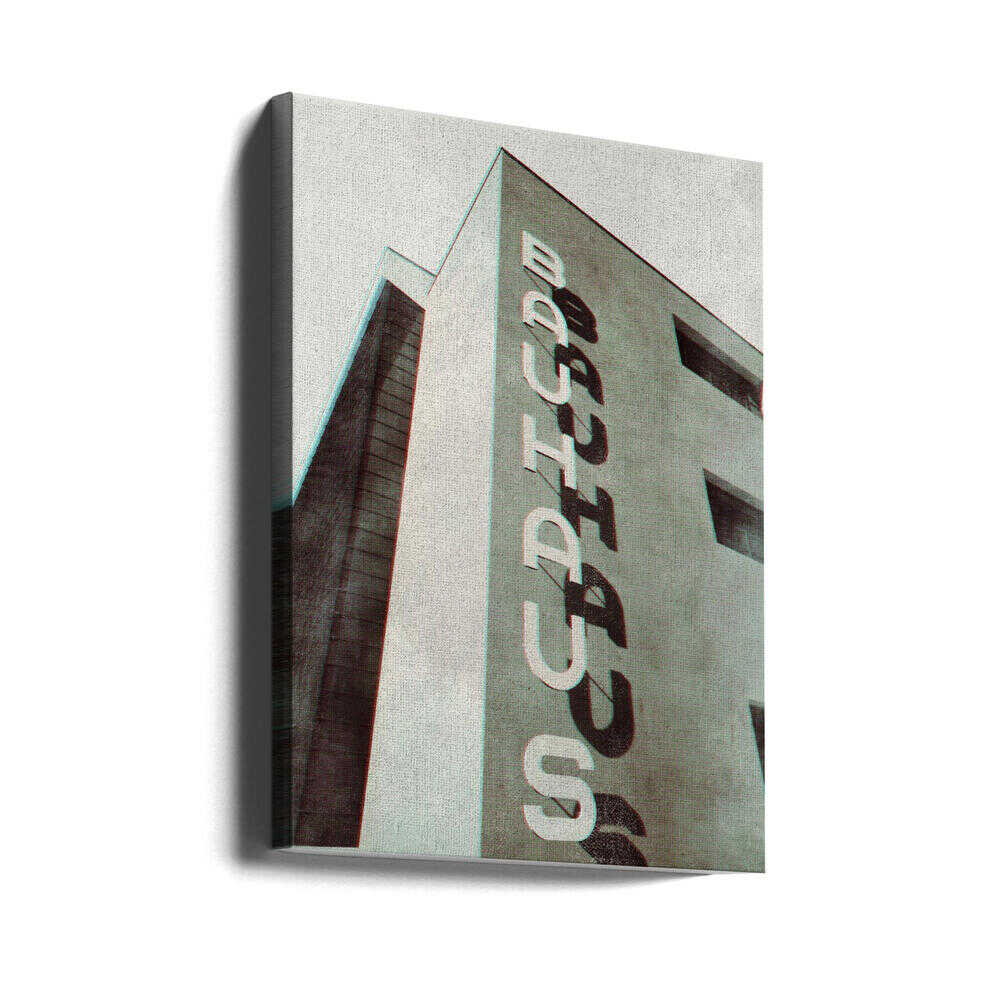 Bauhaus Dessau architecture in vintage magazine style I - Stretched Canvas, Poster or Fine Art Print - I Heart Wall Art - Poster Print, Canvas Print or Framed Art Print