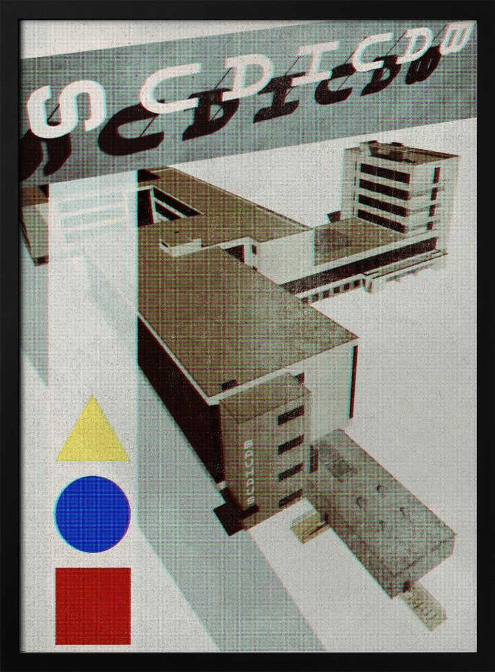 Bauhaus Dessau architecture in vintage magazine style III - Stretched Canvas, Poster or Fine Art Print - I Heart Wall Art - Poster Print, Canvas Print or Framed Art Print