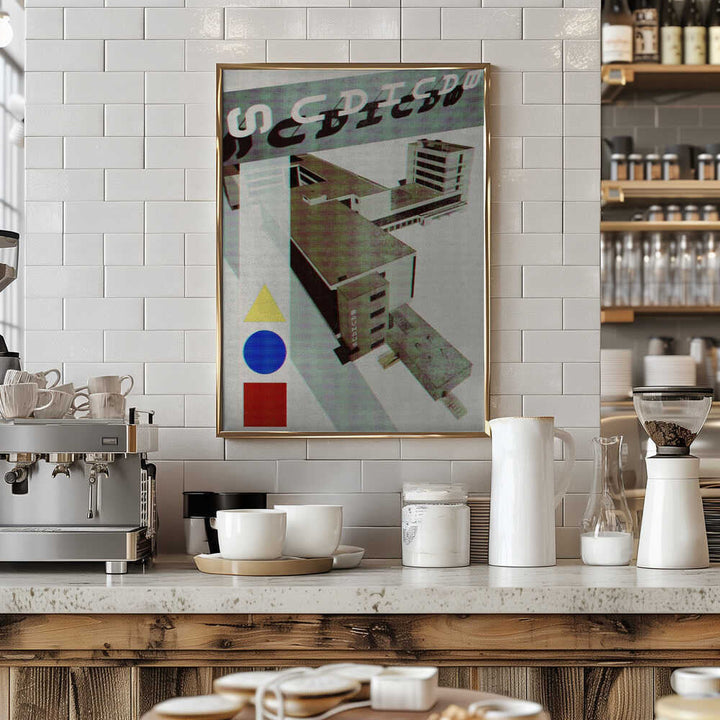 Bauhaus Dessau architecture in vintage magazine style III - Stretched Canvas, Poster or Fine Art Print - I Heart Wall Art - Poster Print, Canvas Print or Framed Art Print