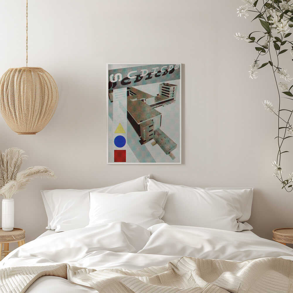 Bauhaus Dessau architecture in vintage magazine style III - Stretched Canvas, Poster or Fine Art Print - I Heart Wall Art - Poster Print, Canvas Print or Framed Art Print