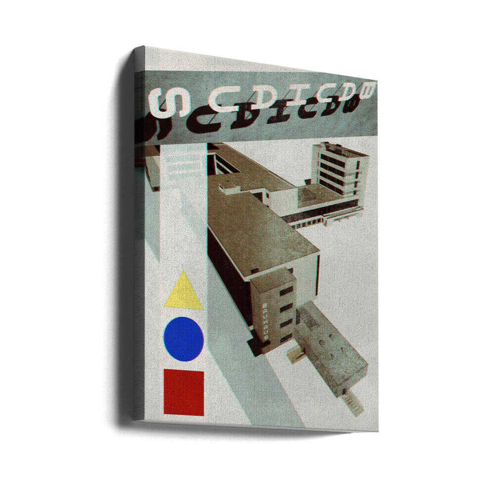 Bauhaus Dessau architecture in vintage magazine style III - Stretched Canvas, Poster or Fine Art Print - I Heart Wall Art - Poster Print, Canvas Print or Framed Art Print