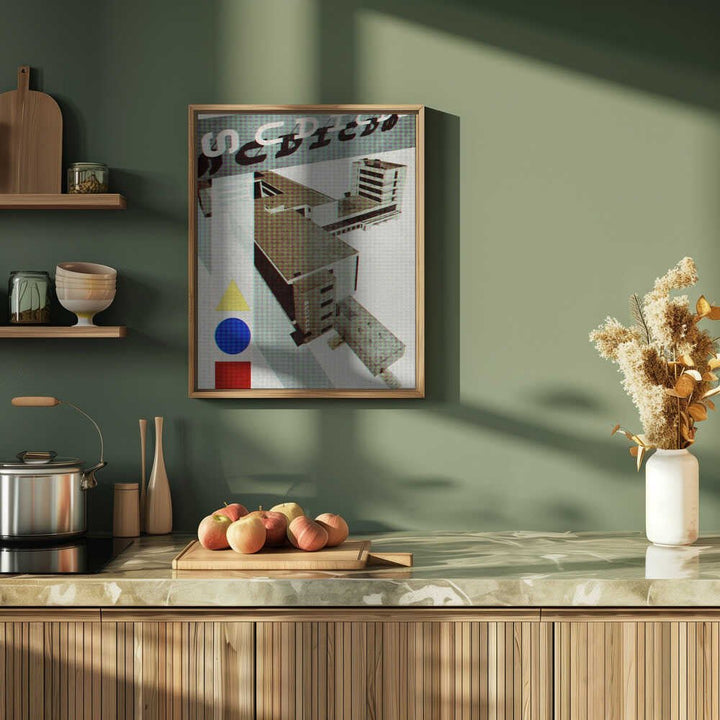 Bauhaus Dessau architecture in vintage magazine style III - Stretched Canvas, Poster or Fine Art Print - I Heart Wall Art - Poster Print, Canvas Print or Framed Art Print