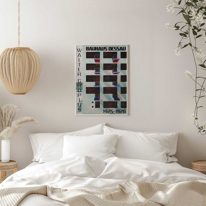 Bauhaus Dessau architecture in vintage magazine style IV - Stretched Canvas, Poster or Fine Art Print - I Heart Wall Art - Poster Print, Canvas Print or Framed Art Print
