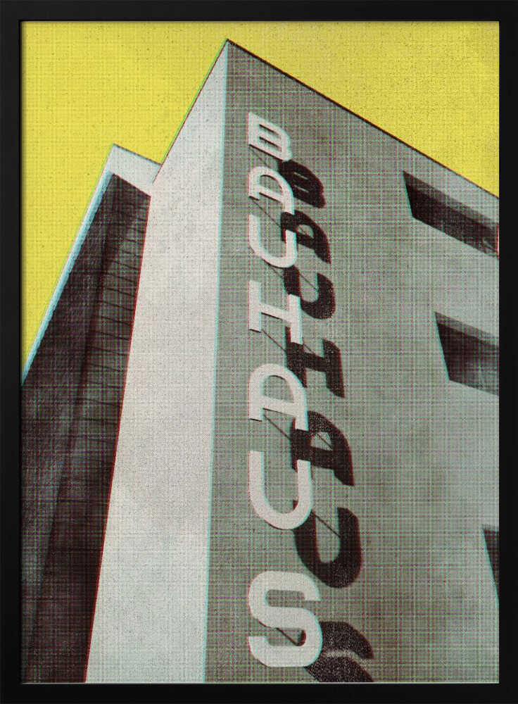 Bauhaus Dessau architecture in vintage magazine style - Stretched Canvas, Poster or Fine Art Print - I Heart Wall Art - Poster Print, Canvas Print or Framed Art Print