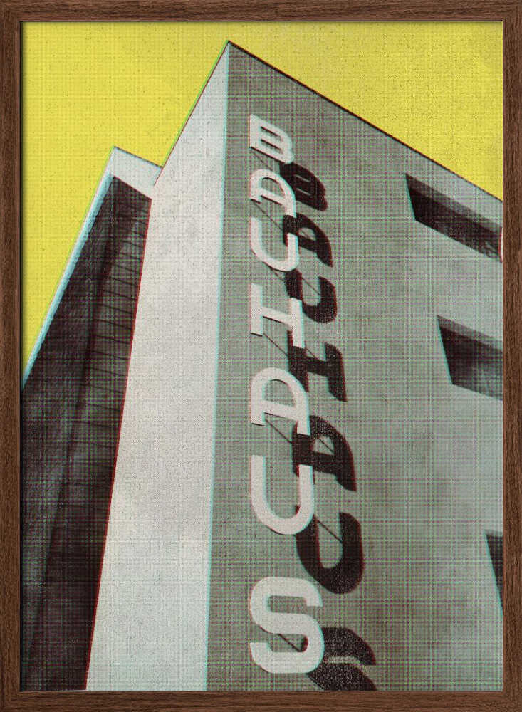 Bauhaus Dessau architecture in vintage magazine style - Stretched Canvas, Poster or Fine Art Print - I Heart Wall Art - Poster Print, Canvas Print or Framed Art Print