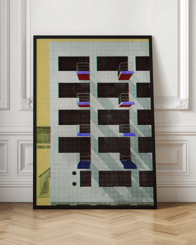 Bauhaus Dessau architecture in vintage magazine style V - Stretched Canvas, Poster or Fine Art Print - I Heart Wall Art - Poster Print, Canvas Print or Framed Art Print