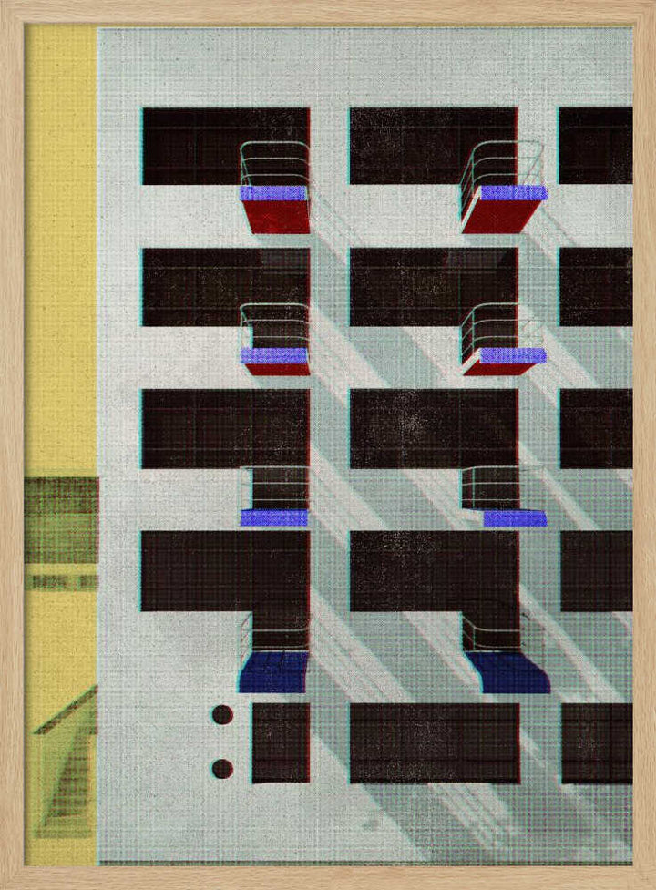 Bauhaus Dessau architecture in vintage magazine style V - Stretched Canvas, Poster or Fine Art Print - I Heart Wall Art - Poster Print, Canvas Print or Framed Art Print