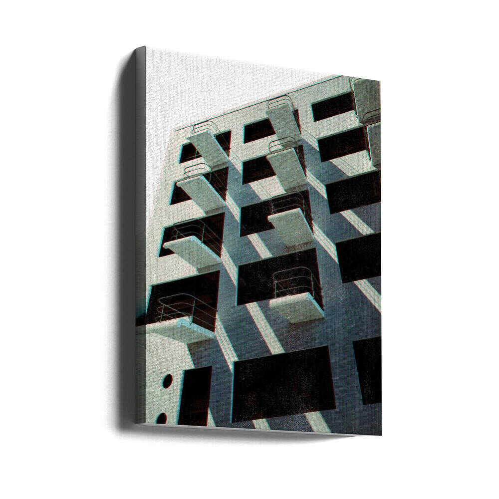 Bauhaus Dessau architecture in vintage magazine style VI - Stretched Canvas, Poster or Fine Art Print - I Heart Wall Art - Poster Print, Canvas Print or Framed Art Print