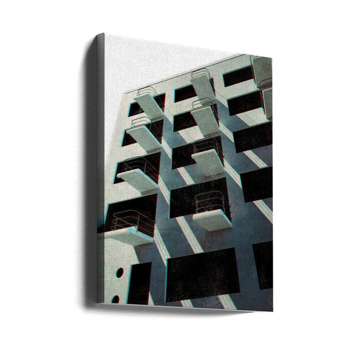 Bauhaus Dessau architecture in vintage magazine style VI - Stretched Canvas, Poster or Fine Art Print - I Heart Wall Art - Poster Print, Canvas Print or Framed Art Print