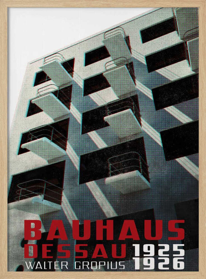 Bauhaus Dessau architecture in vintage magazine style VII - Stretched Canvas, Poster or Fine Art Print - I Heart Wall Art - Poster Print, Canvas Print or Framed Art Print