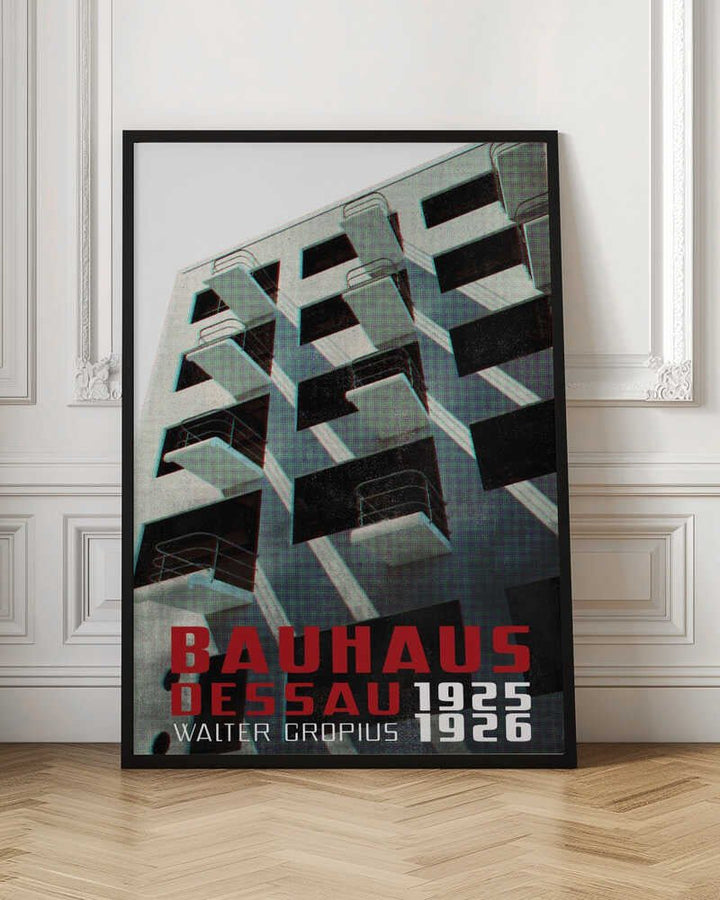 Bauhaus Dessau architecture in vintage magazine style VII - Stretched Canvas, Poster or Fine Art Print - I Heart Wall Art - Poster Print, Canvas Print or Framed Art Print