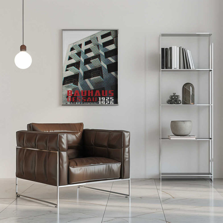 Bauhaus Dessau architecture in vintage magazine style VII - Stretched Canvas, Poster or Fine Art Print - I Heart Wall Art - Poster Print, Canvas Print or Framed Art Print