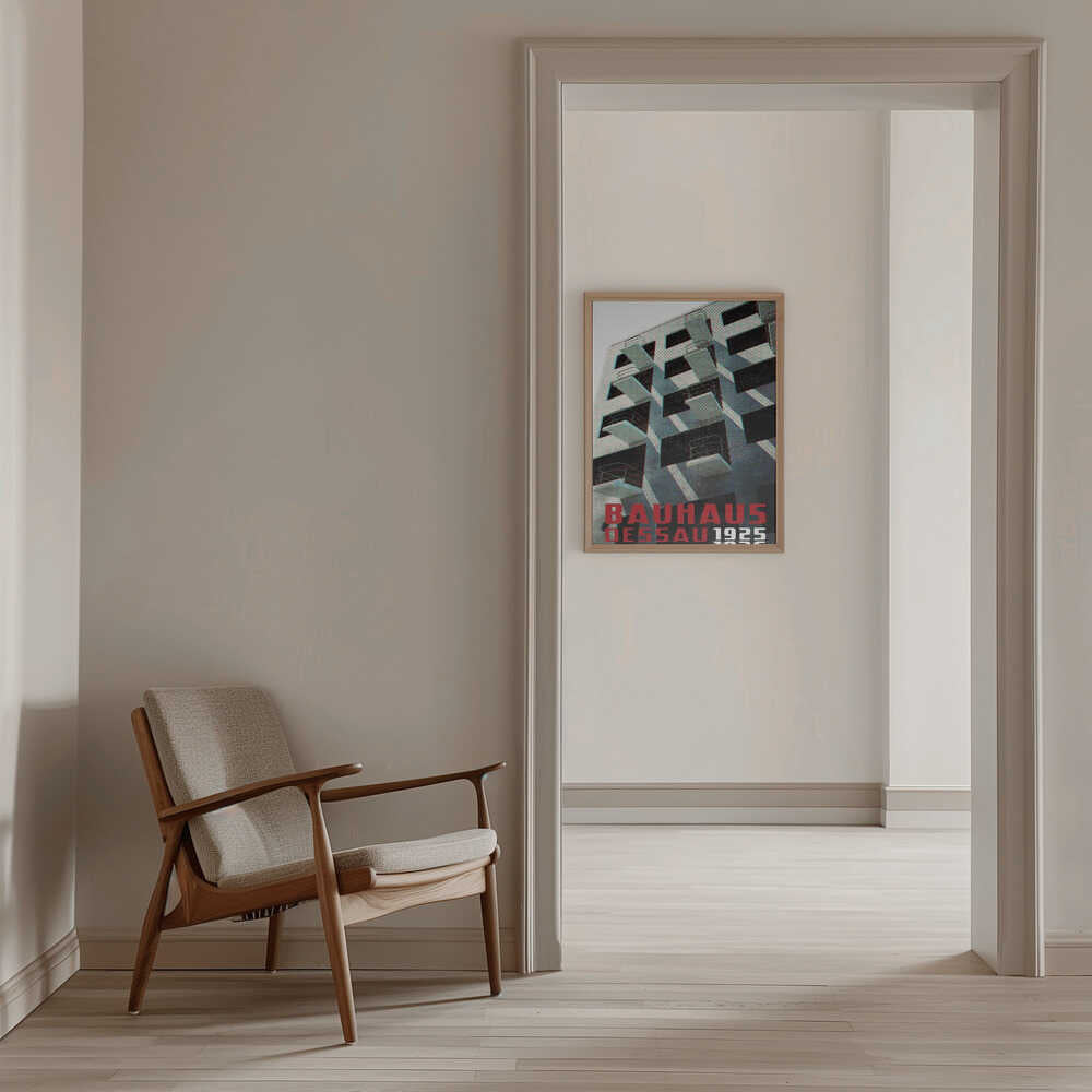 Bauhaus Dessau architecture in vintage magazine style VII - Stretched Canvas, Poster or Fine Art Print - I Heart Wall Art - Poster Print, Canvas Print or Framed Art Print