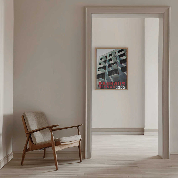 Bauhaus Dessau architecture in vintage magazine style VII - Stretched Canvas, Poster or Fine Art Print - I Heart Wall Art - Poster Print, Canvas Print or Framed Art Print