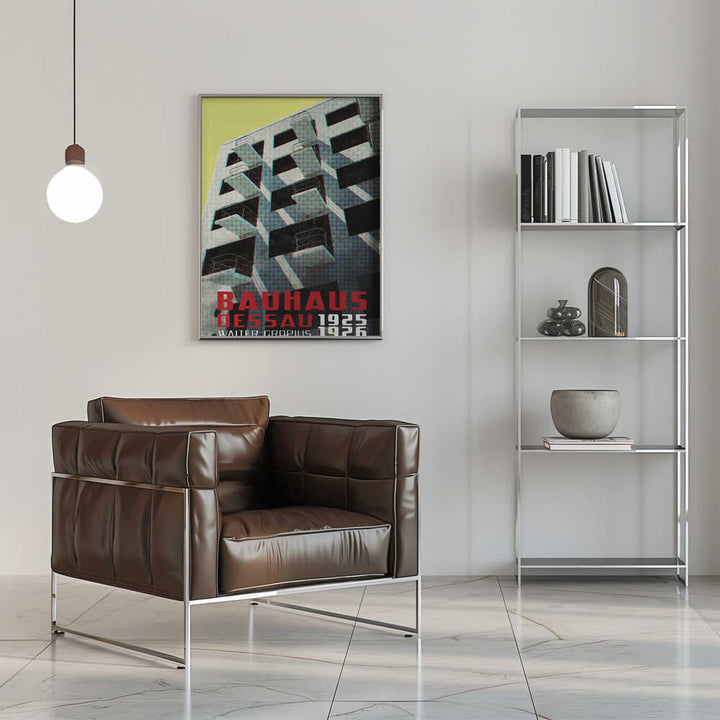Bauhaus Dessau architecture in vintage magazine style VIII - Stretched Canvas, Poster or Fine Art Print - I Heart Wall Art - Poster Print, Canvas Print or Framed Art Print