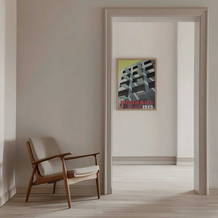 Bauhaus Dessau architecture in vintage magazine style VIII - Stretched Canvas, Poster or Fine Art Print - I Heart Wall Art - Poster Print, Canvas Print or Framed Art Print