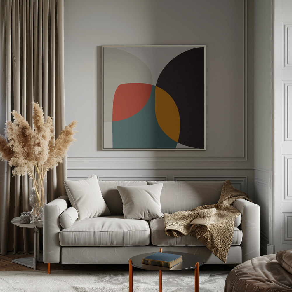 Bauhaus Modern Bold 3 - Square Stretched Canvas, Poster or Fine Art Print I Heart Wall Art