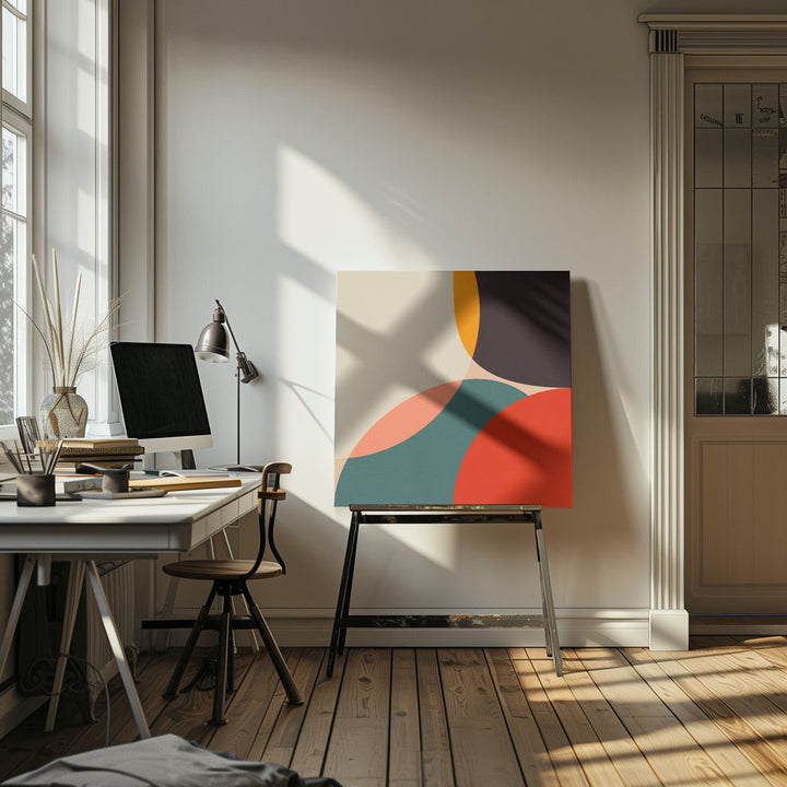 Bauhaus Modern Bold 4 - Square Stretched Canvas, Poster or Fine Art Print I Heart Wall Art