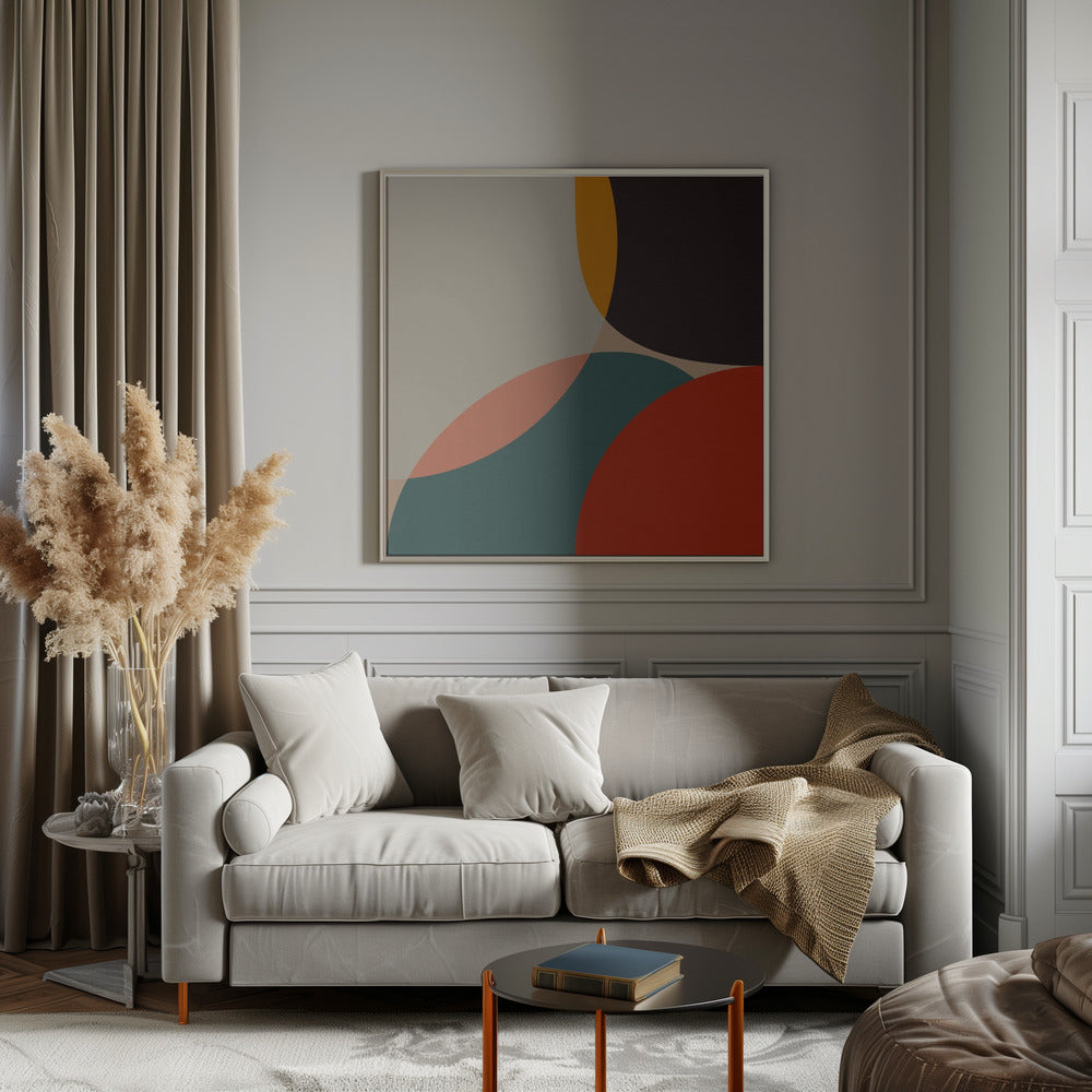 Bauhaus Modern Bold 4 - Square Stretched Canvas, Poster or Fine Art Print I Heart Wall Art