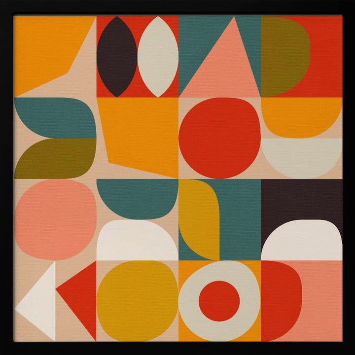 Bauhaus Modern Bold - Square Stretched Canvas, Poster or Fine Art Print I Heart Wall Art