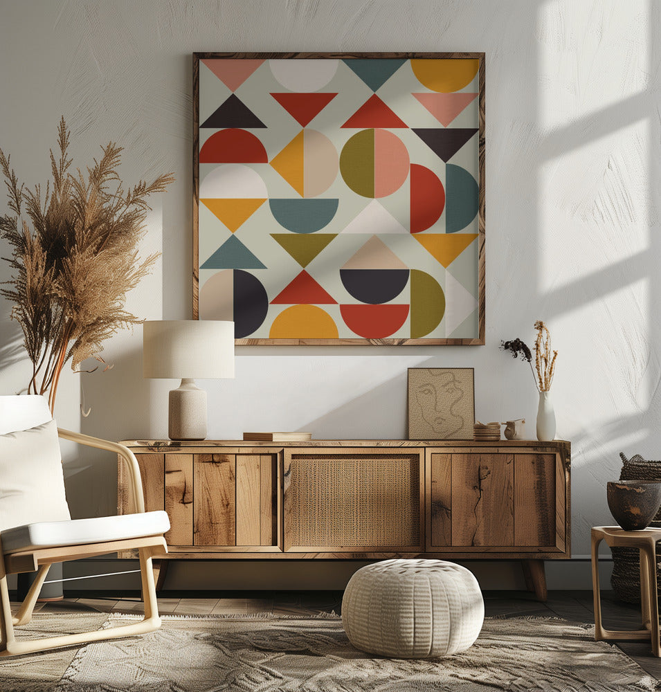 Bauhaus Modern - Square Stretched Canvas, Poster or Fine Art Print I Heart Wall Art