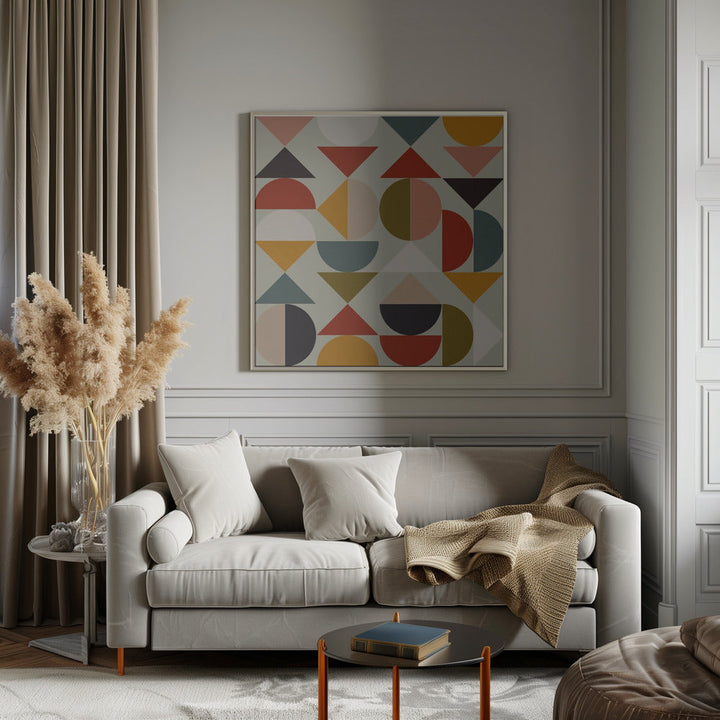 Bauhaus Modern - Square Stretched Canvas, Poster or Fine Art Print I Heart Wall Art