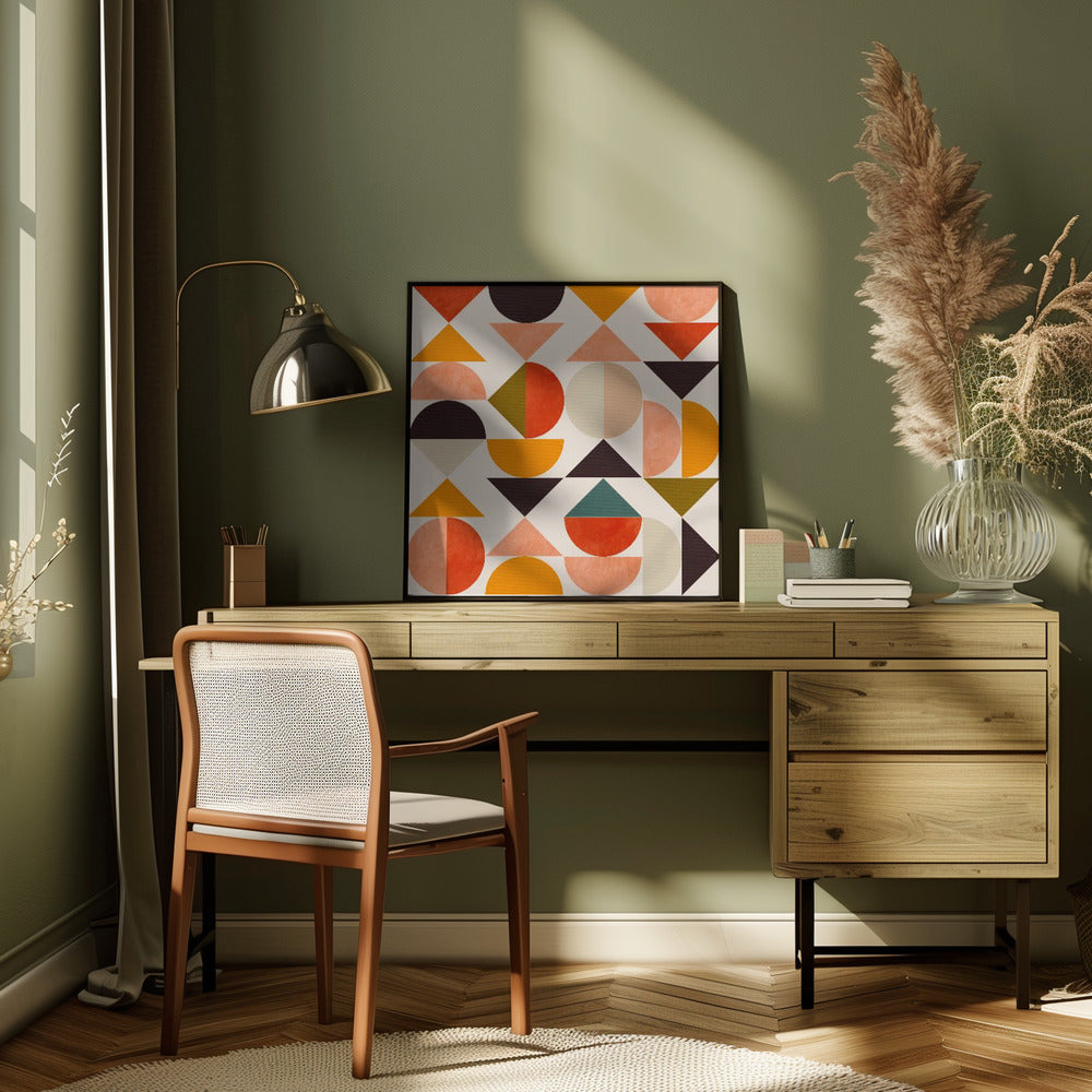 Bauhaus New8 - Square Stretched Canvas, Poster or Fine Art Print I Heart Wall Art