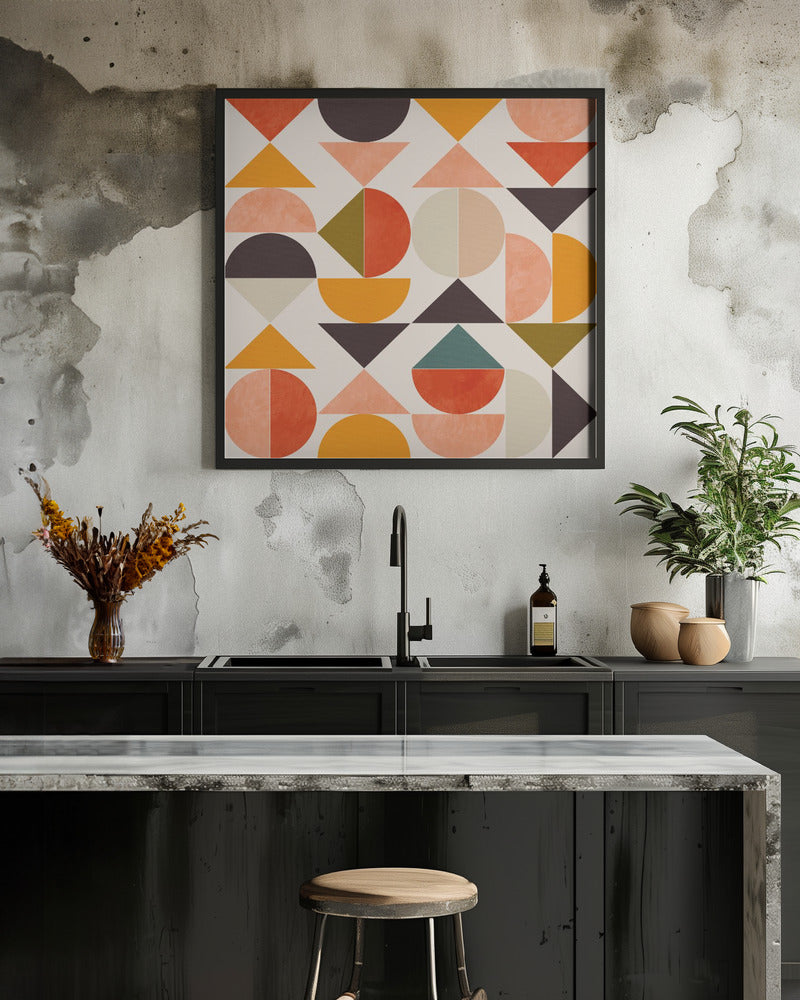 Bauhaus New8 - Square Stretched Canvas, Poster or Fine Art Print I Heart Wall Art