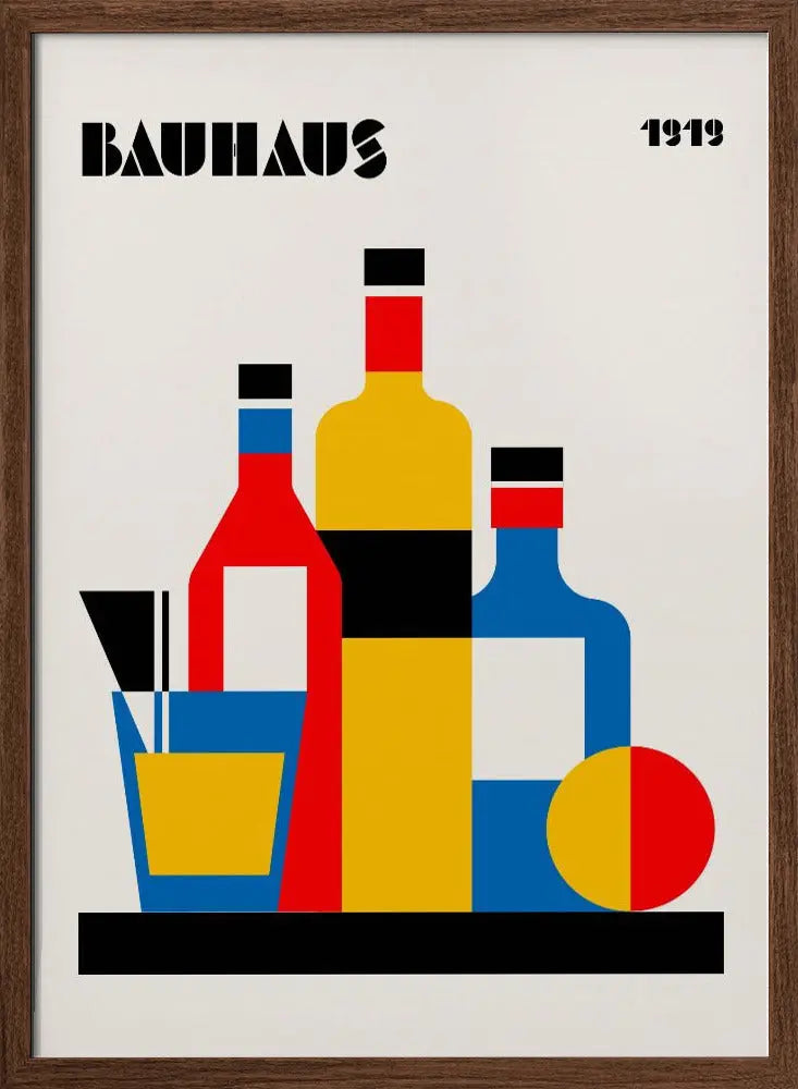 Bauhaus Wine Print - Stretched Canvas, Poster or Fine Art Print I Heart Wall Art