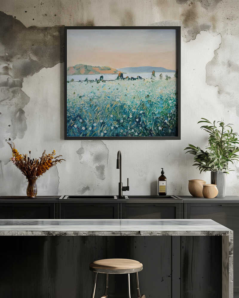 Bay View - Square Stretched Canvas, Poster or Fine Art Print - I Heart Wall Art - Poster Print, Canvas Print or Framed Art Print