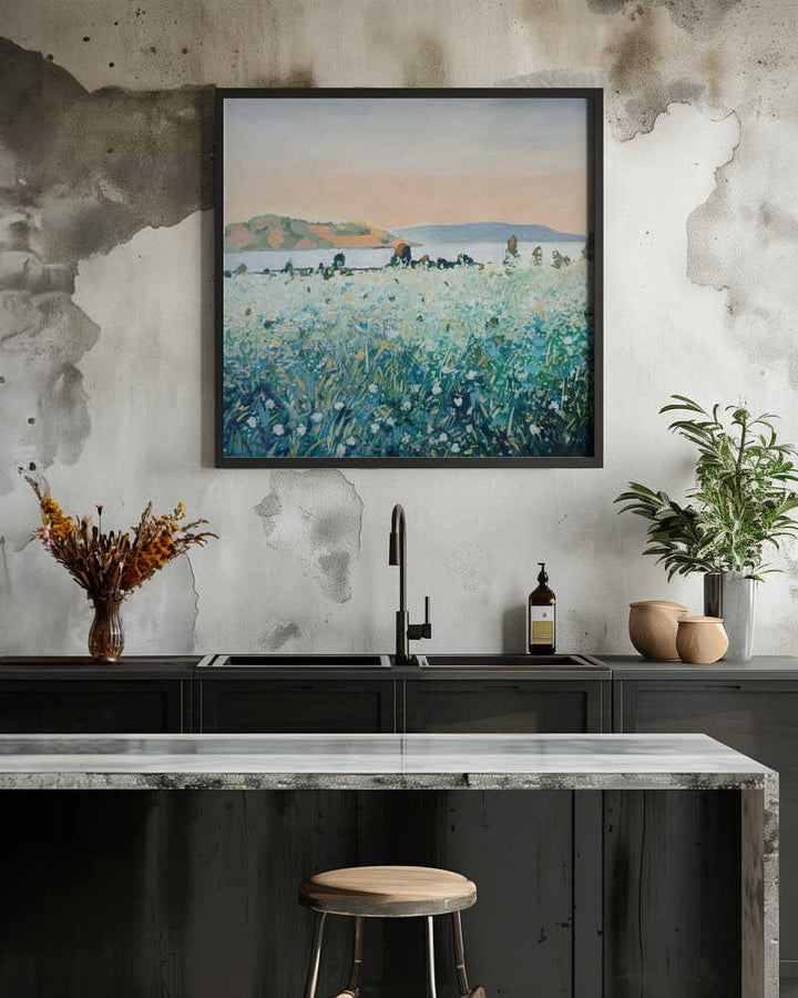 Bay View - Square Stretched Canvas, Poster or Fine Art Print - I Heart Wall Art - Poster Print, Canvas Print or Framed Art Print