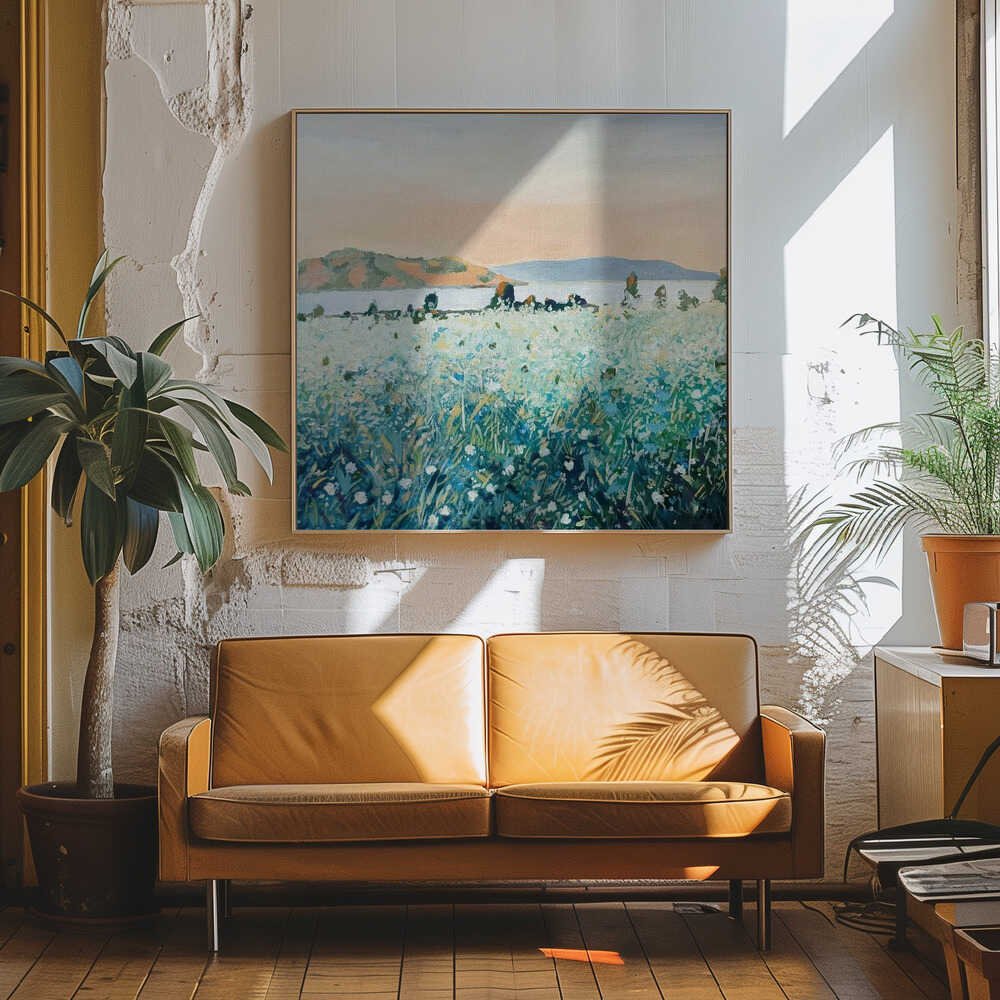 Bay View - Square Stretched Canvas, Poster or Fine Art Print - I Heart Wall Art - Poster Print, Canvas Print or Framed Art Print
