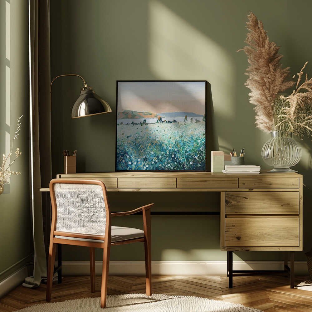 Bay View - Square Stretched Canvas, Poster or Fine Art Print - I Heart Wall Art - Poster Print, Canvas Print or Framed Art Print