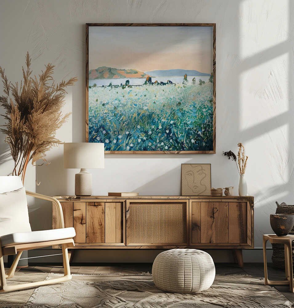 Bay View - Square Stretched Canvas, Poster or Fine Art Print - I Heart Wall Art - Poster Print, Canvas Print or Framed Art Print