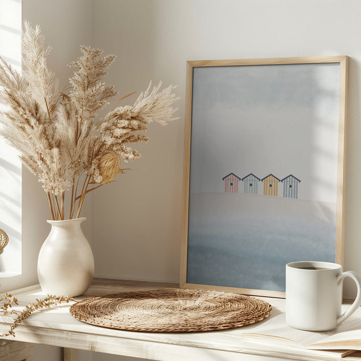 Beach Cabins - Stretched Canvas, Poster or Fine Art Print I Heart Wall Art